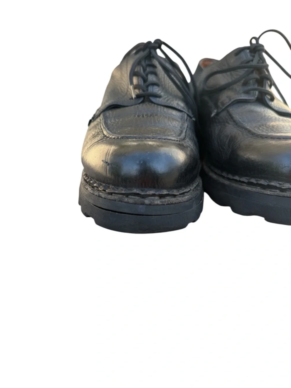 Paraboot Chambord Leather Derby Shoes in Black 6.5 UK 7.5 US Lace France
